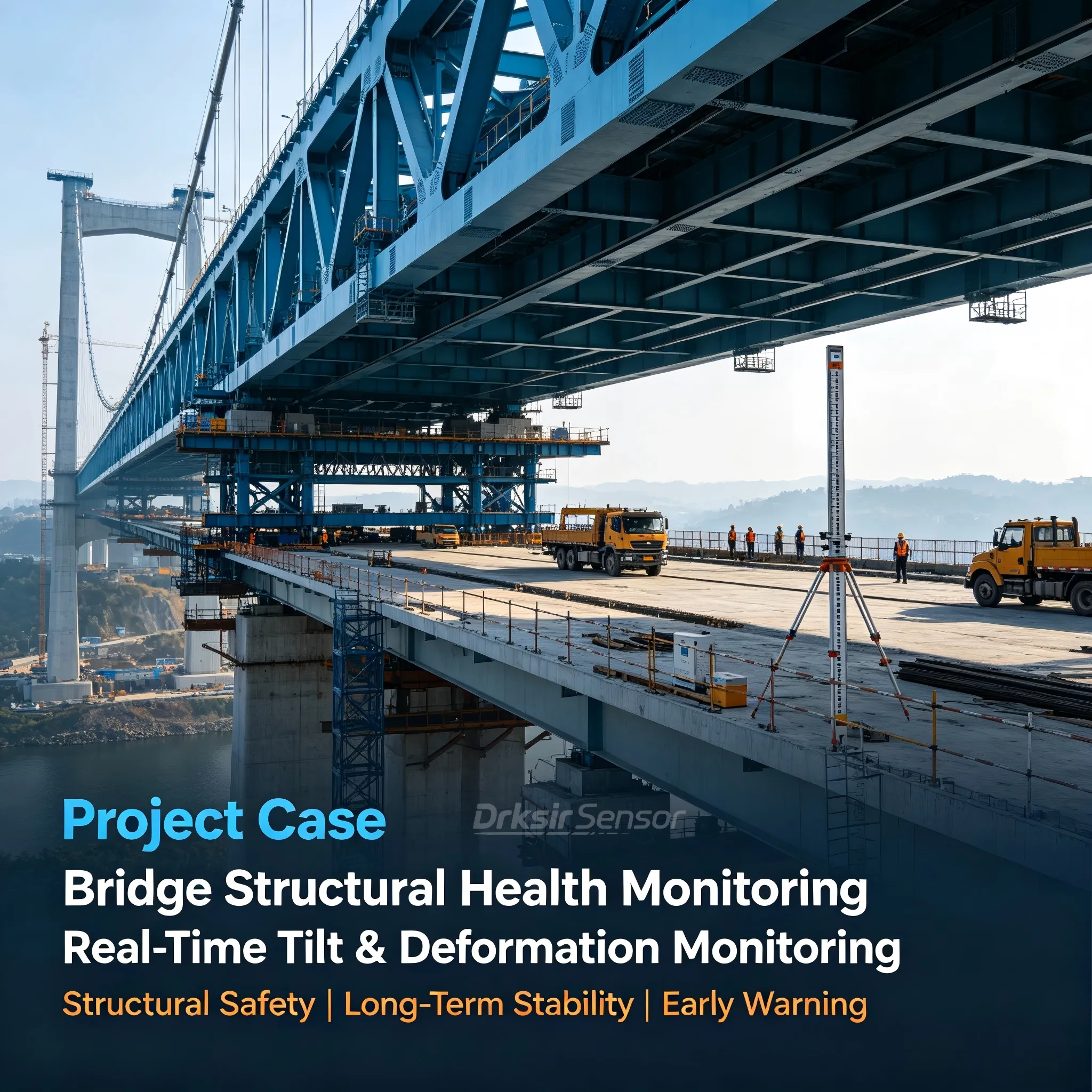 Bridge Structural Health Monitoring with 0.001° RS485 Inclinometers